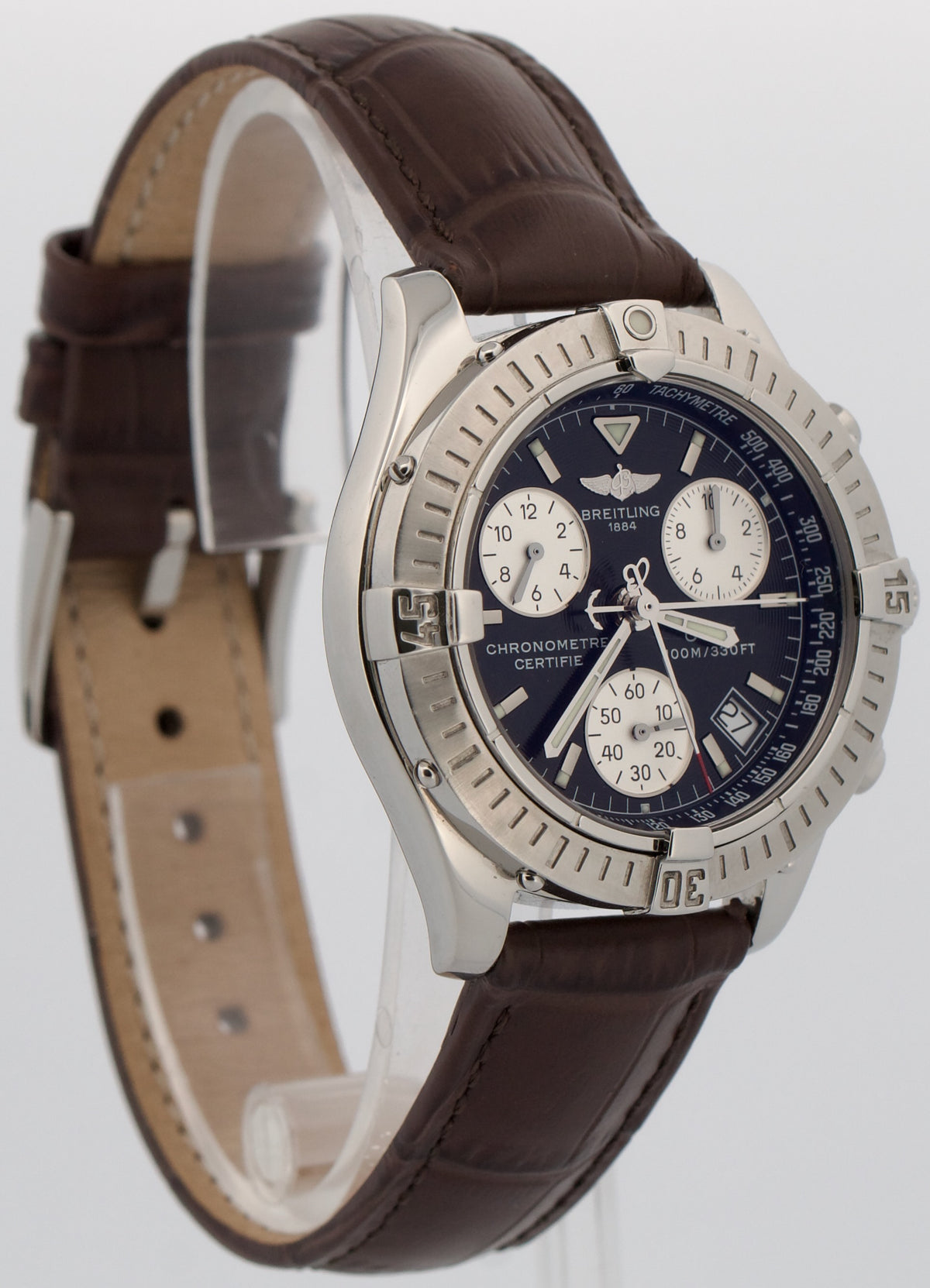 Breitling Colt Chronograph A73350 Black Stainless Steel 38mm Quartz Date Watch