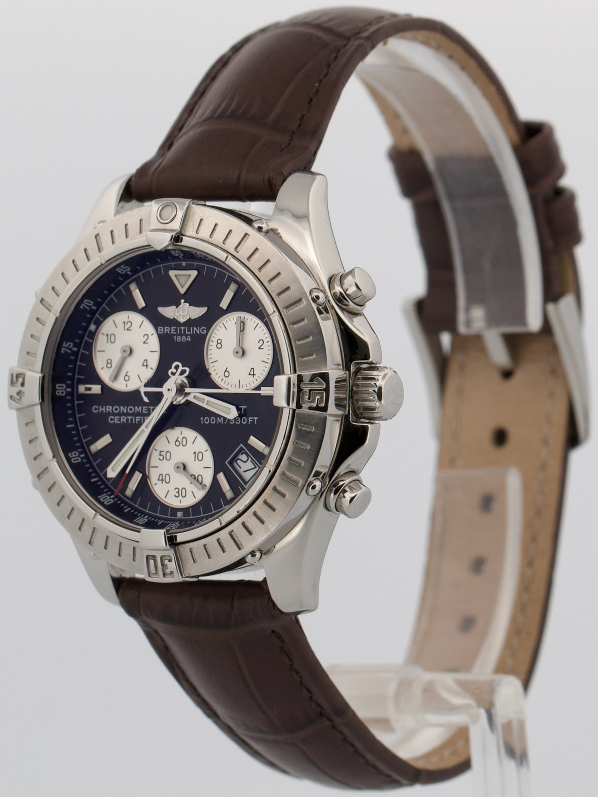 Breitling Colt Chronograph A73350 Black Stainless Steel 38mm Quartz Date Watch