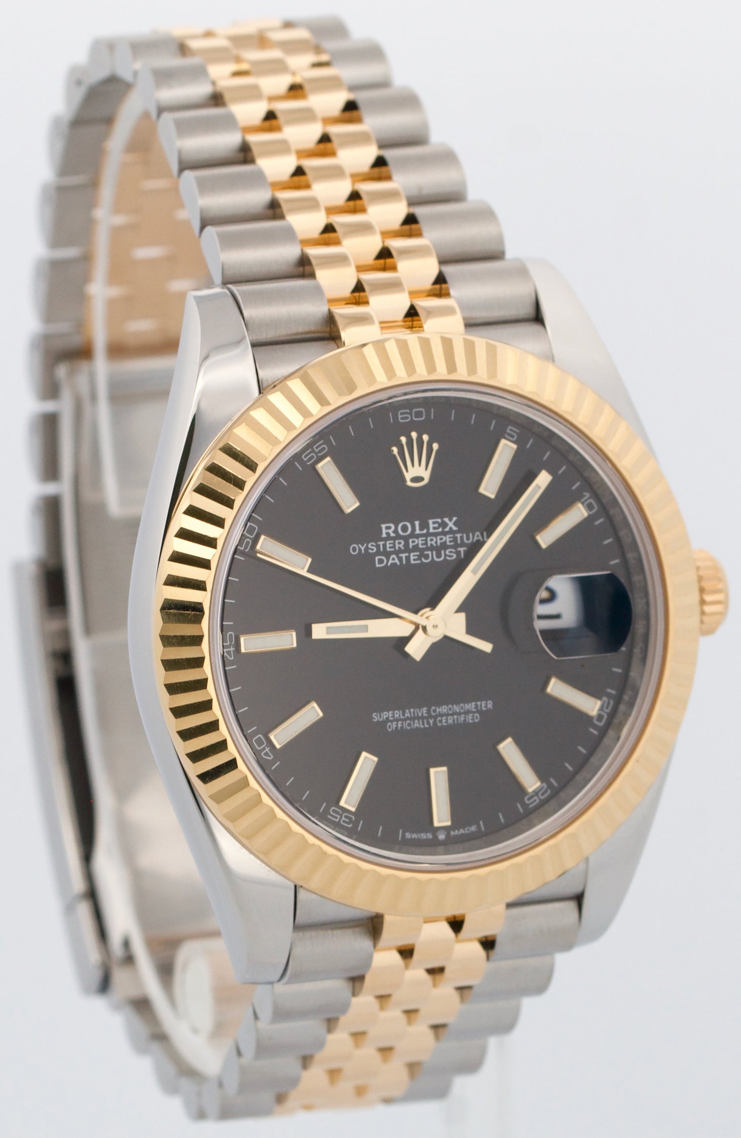 2024 PAPERS Rolex DateJust 41 BLACK 18K Gold Steel JUBILEE 41mm 126333 Watch BOX