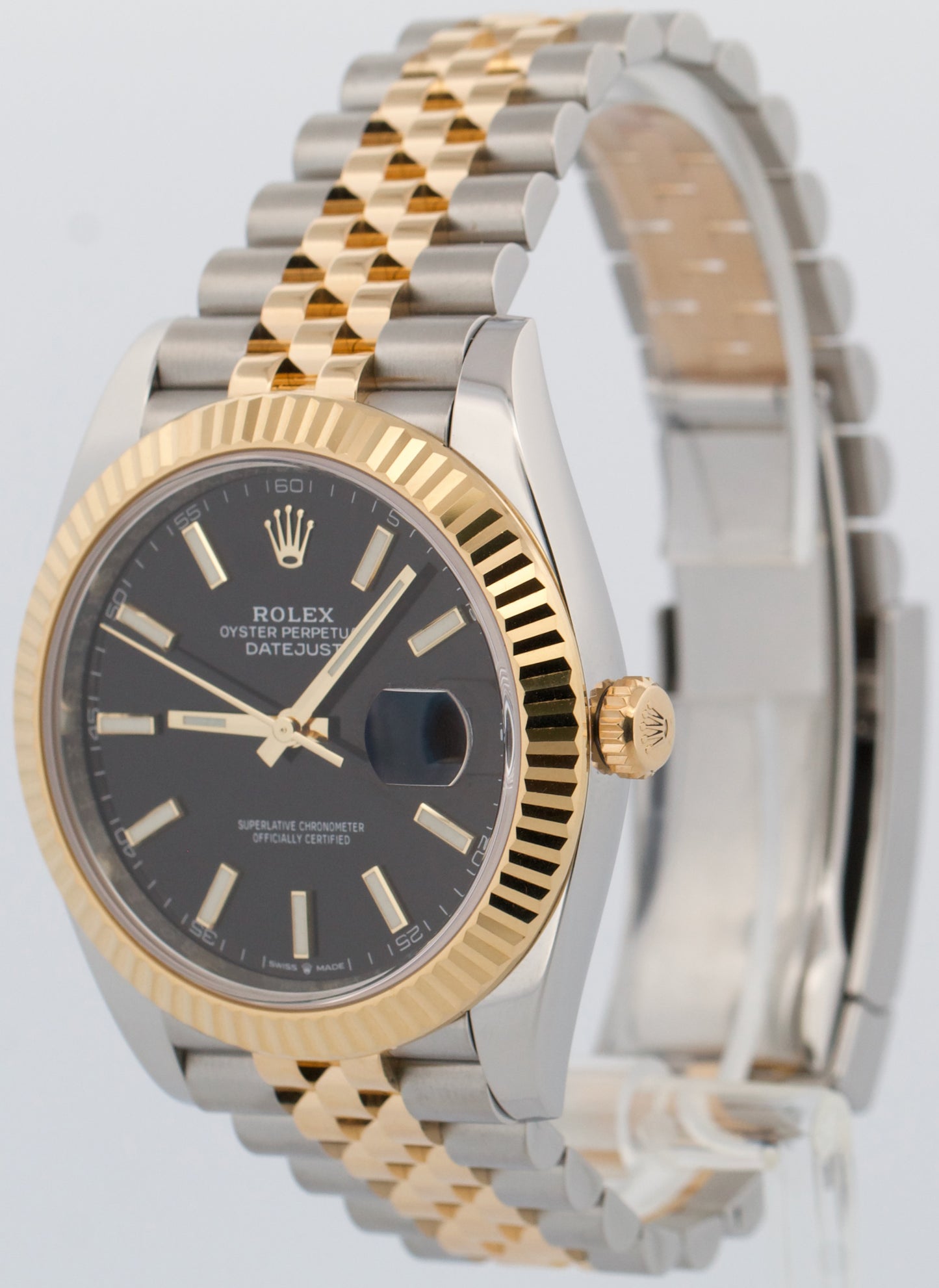 2024 PAPERS Rolex DateJust 41 BLACK 18K Gold Steel JUBILEE 41mm 126333 Watch BOX