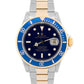 Rolex Submariner BLUE Two-Tone 18K Yellow Gold Steel 40mm 16613 LB Watch
