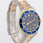 Rolex Submariner BLUE Two-Tone 18K Yellow Gold Steel 40mm 16613 LB Watch