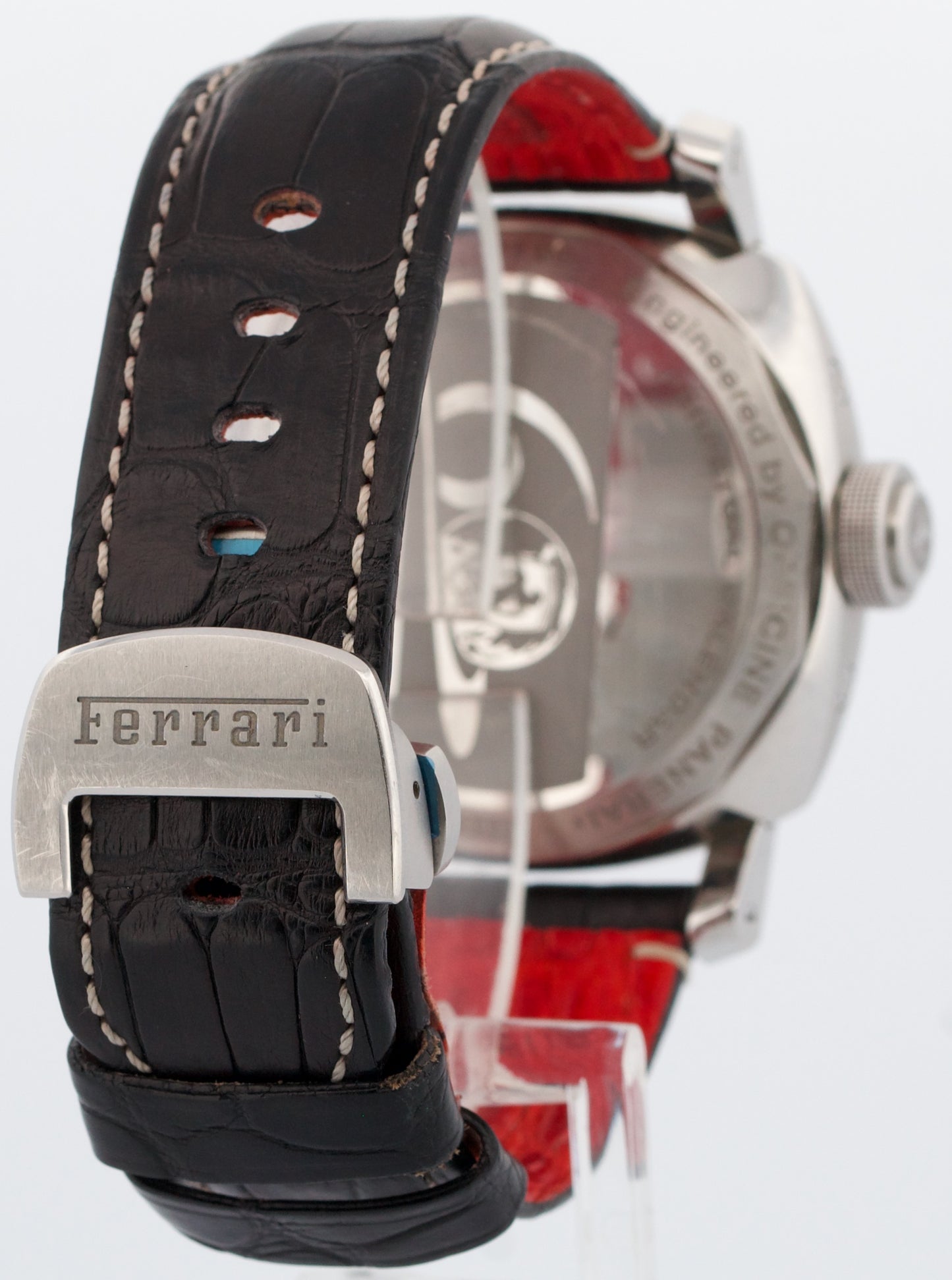 Panerai Ferrari Perpetual Calendar BLACK Red Steel 45mm Leather Watch FER00015