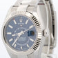 STICKERED Rolex Sky-Dweller 326934 BLUE 42mm Steel OYSTER 18K Gold Watch BOX