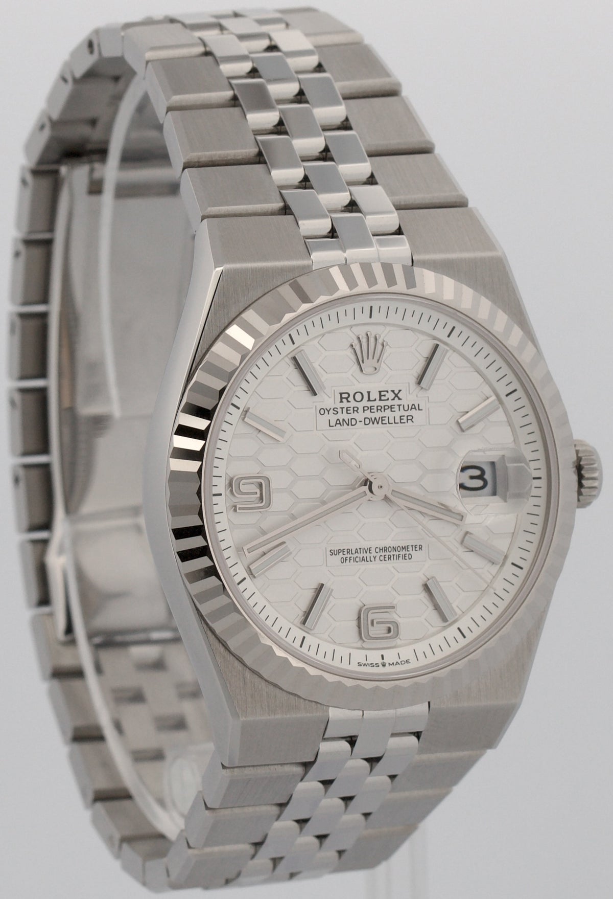 New Sept 2026 Rolex Land-Dweller 127334 White Stainless Steel 40mm Box Papers