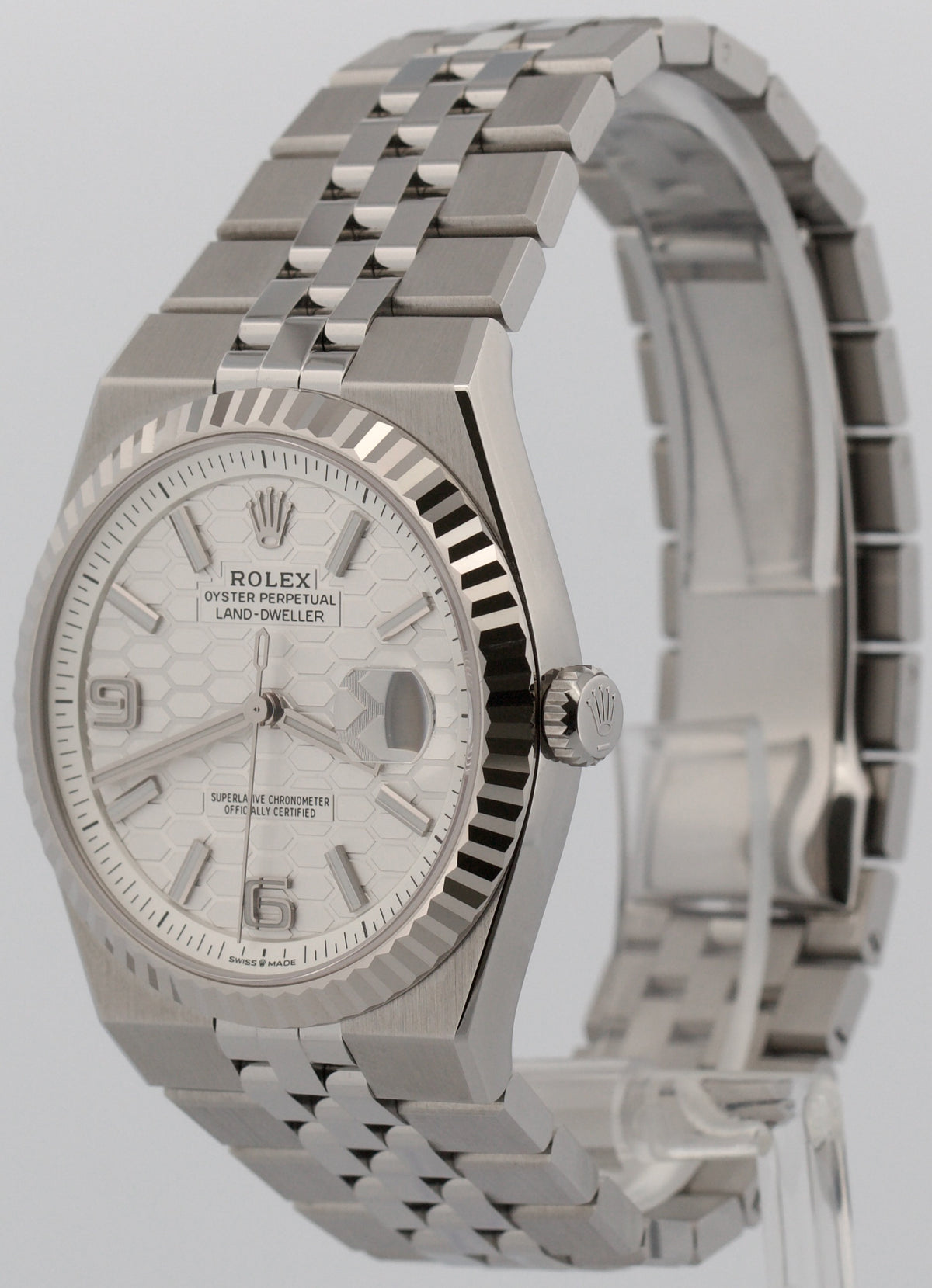 New Sept 2026 Rolex Land-Dweller 127334 White Stainless Steel 40mm Box Papers
