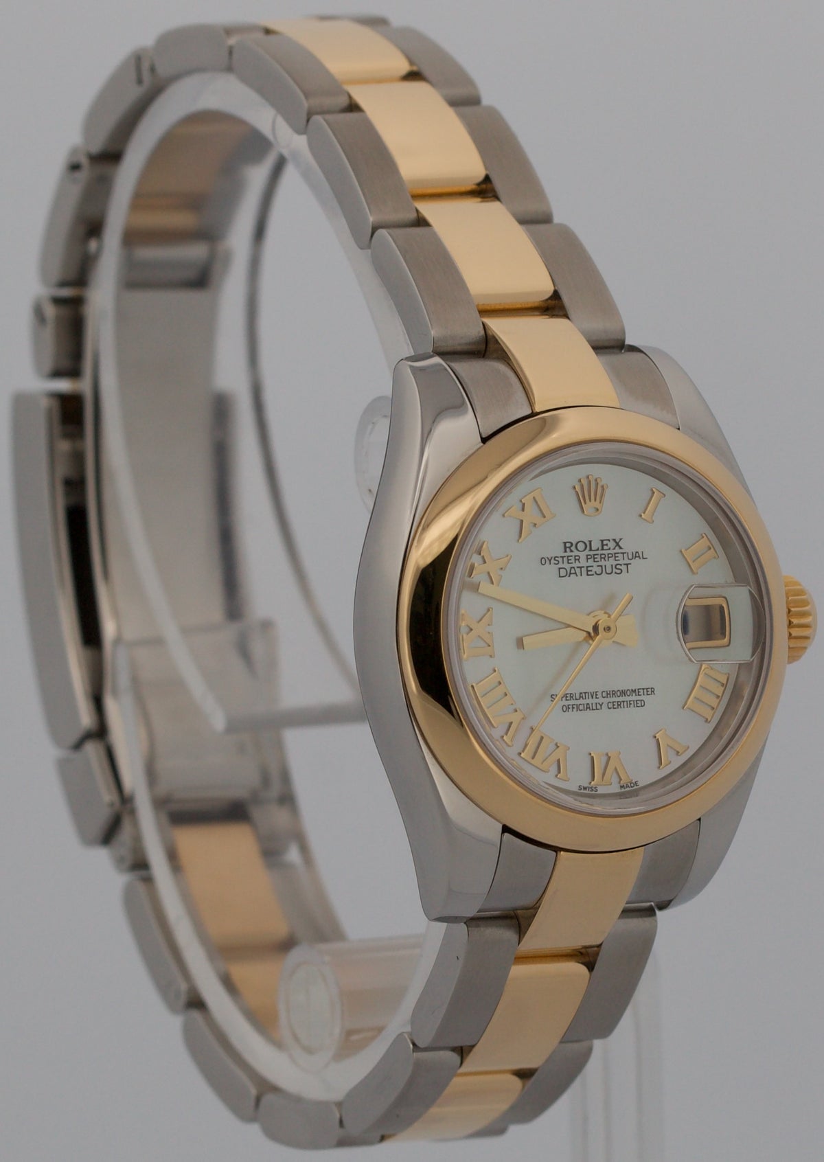 2007 Ladies Rolex DateJust 179163 MOP Roman 26mm 18K Steel Oyster Box Papers