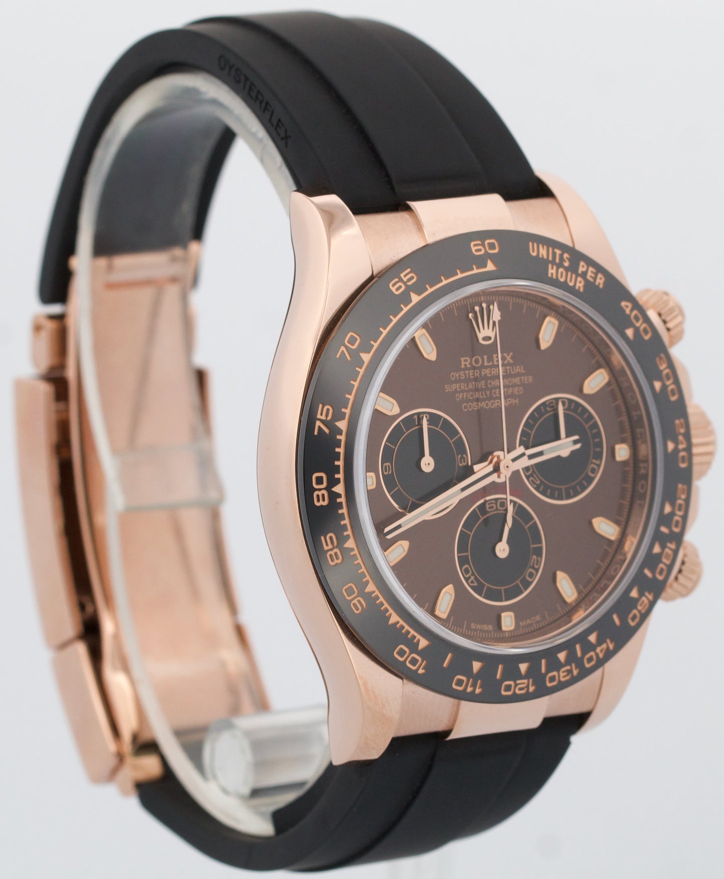 2023 Rolex Daytona CHOCOLATE Brown 18K Rose Gold 40mm Oysterflex 116515 LN BOX