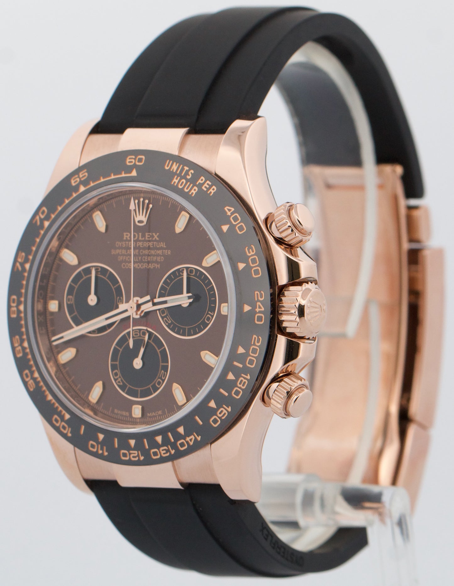 2023 Rolex Daytona CHOCOLATE Brown 18K Rose Gold 40mm Oysterflex 116515 LN BOX