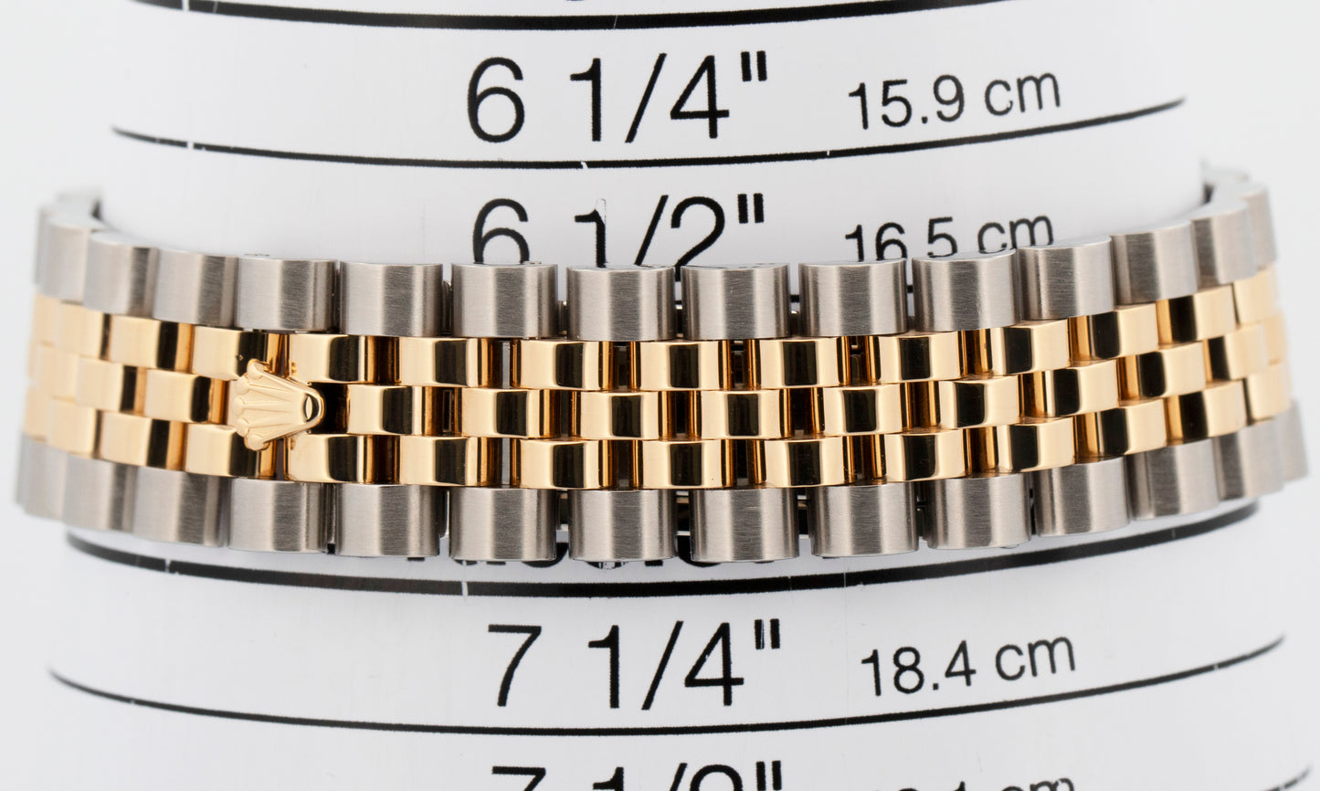 Rolex DateJust WHITE Pyramid Two-Tone Yellow Gold Steel 36mm 116233 Watch