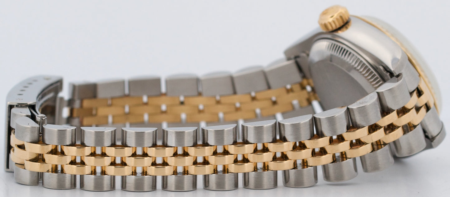 PAPERS Ladies Rolex DateJust BLUE VIGNETTE DIAMOND 18K Jubilee 26mm 79173 BOX