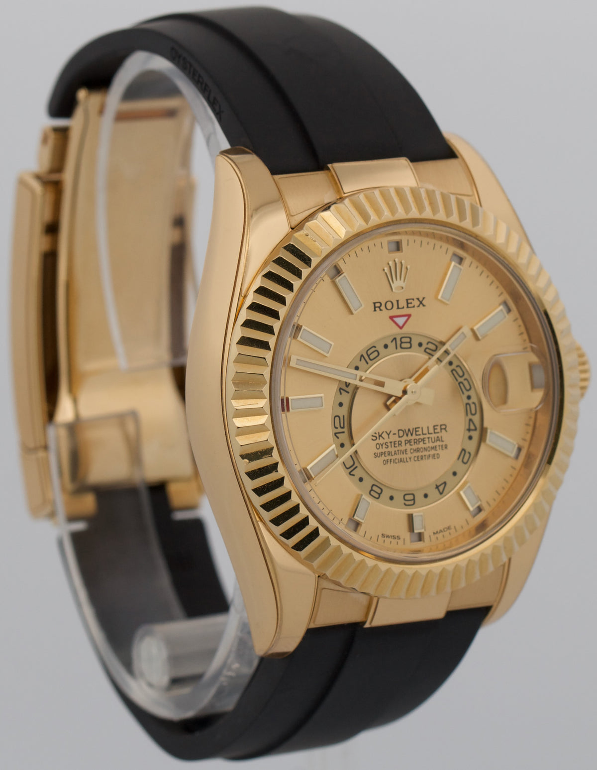 2023 Rolex Sky-Dweller 326238 Champagne 18K Gold Oysterflex 42mm Box Papers