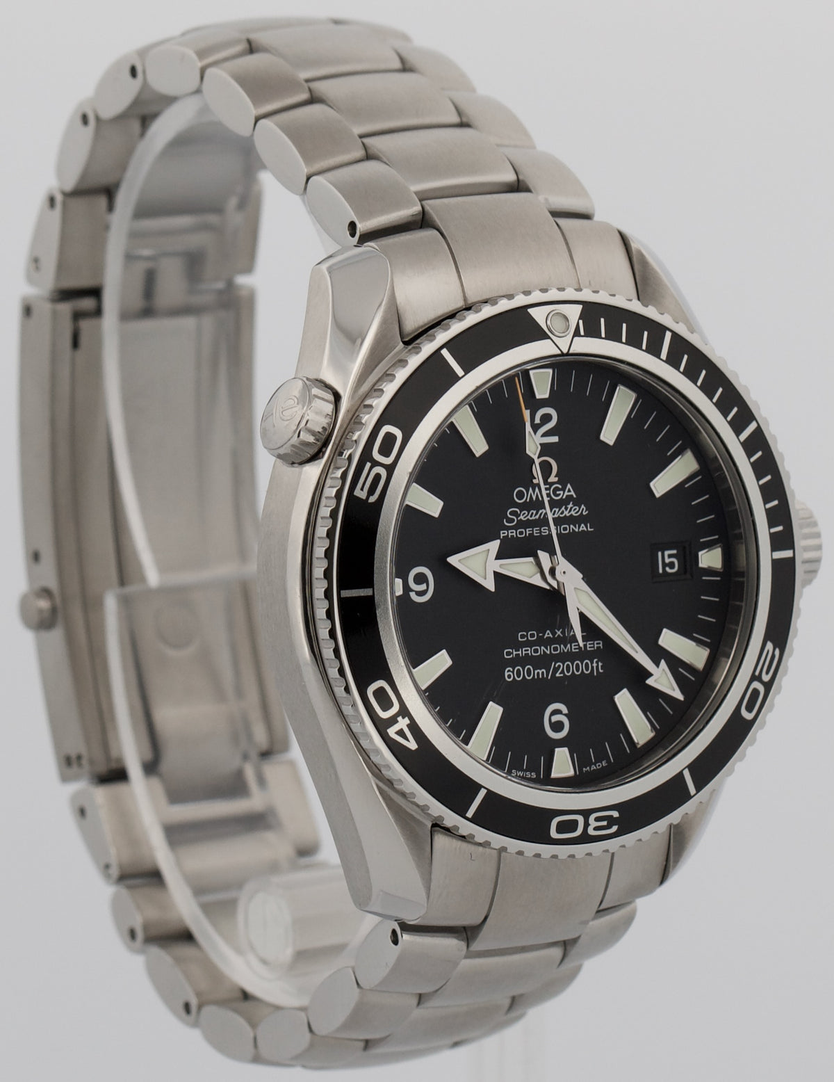2010 Omega Seamaster Planet Ocean 2201.50.00 Black Steel 42mm Watch Box Papers