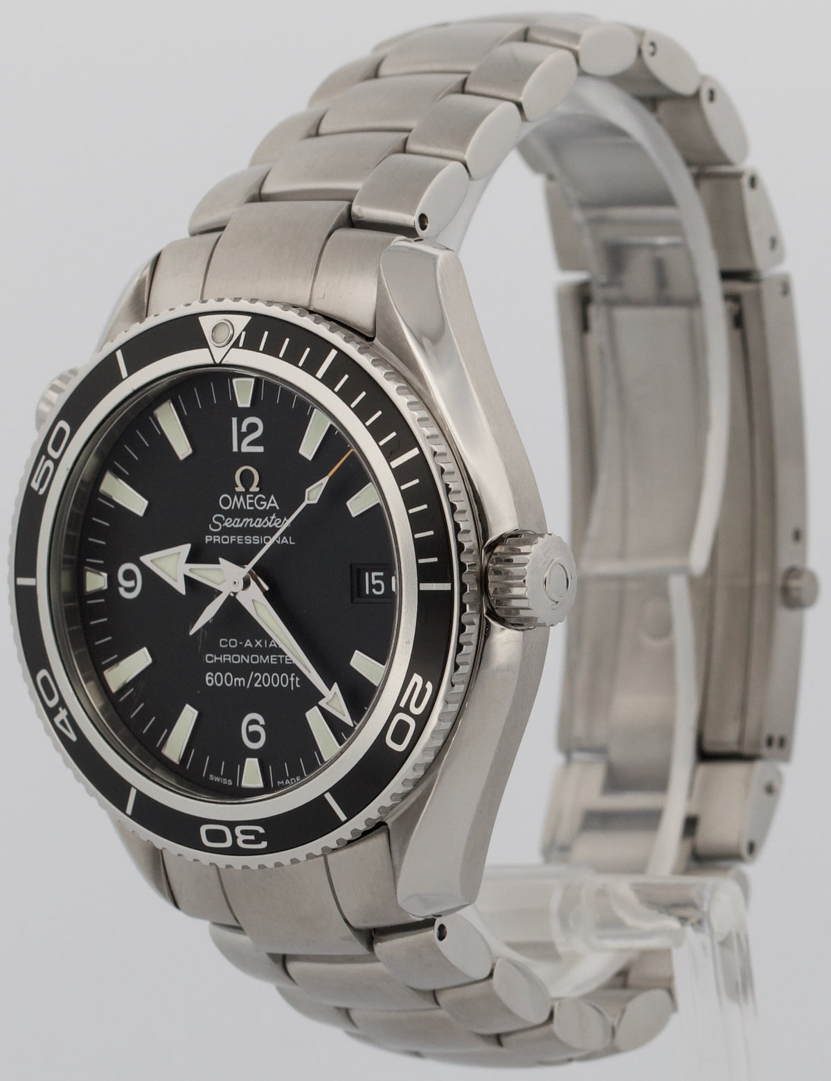 2010 Omega Seamaster Planet Ocean 2201.50.00 Black Steel 42mm Watch Box Papers