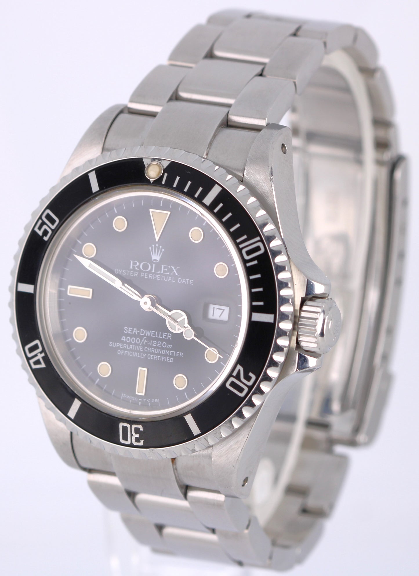 Rolex Sea-Dweller Stainless Steel Black 40mm CREAM PATINA 16600 Watch