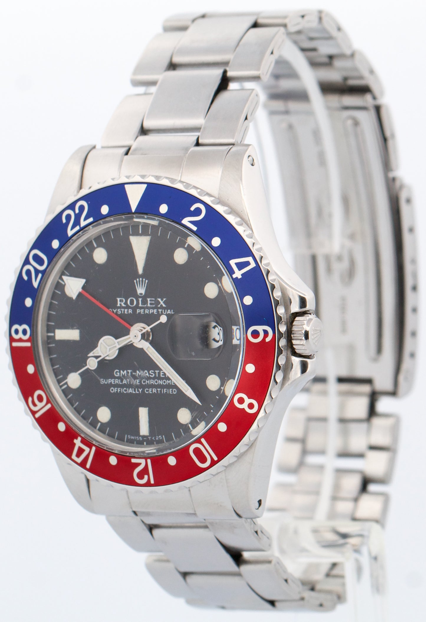 VINTAGE PAPERS Rolex GMT-Master Red Blue PEPSI Black Oyster LONG-E 40mm 1675 BOX