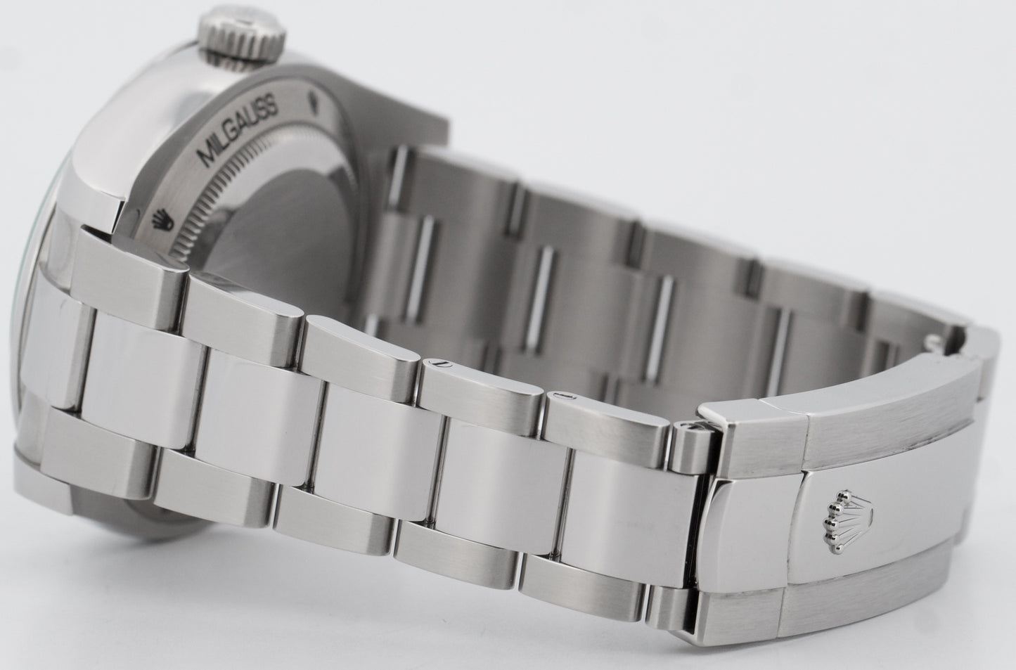 2021 PAPERS Rolex Milgauss BLUE 40mm Steel Z-Blue Green 116400 GV Steel BOX