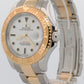 2006 PAPERS Rolex Yacht-Master WHITE Two-Tone 18K Gold 40mm Steel 16623 BOX