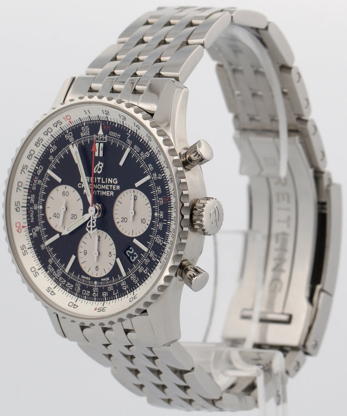 2026 Breitling Navitimer AB0121 Chronograph Black 42mm Steel Watch Box Papers