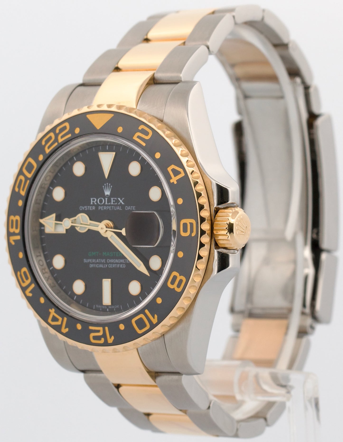 2010 PAPERS Rolex GMT-Master II BLACK Ceramic 18K Gold Steel 40mm 116713 LN BOX