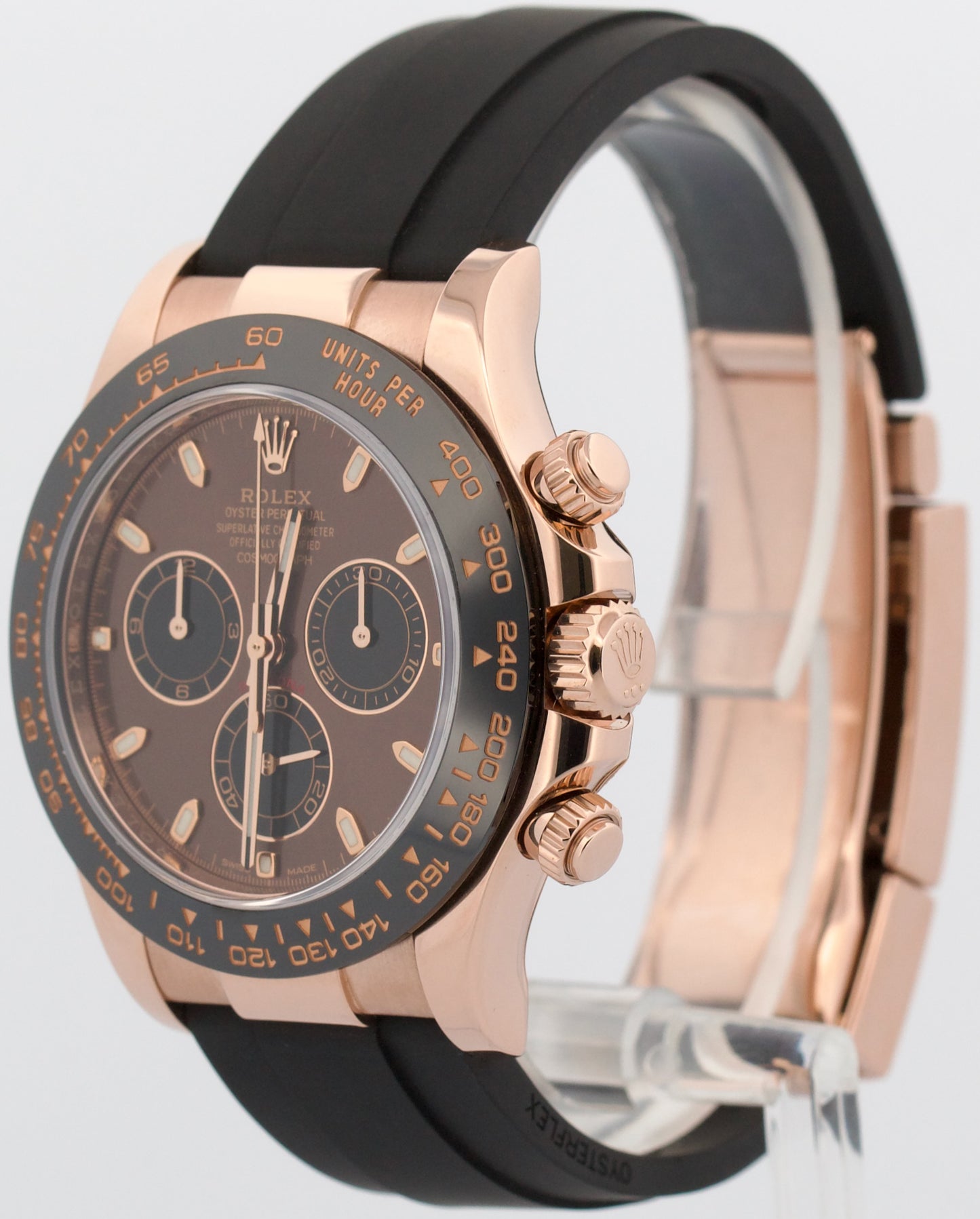 2023 PAPERS Rolex Daytona CHOCOLATE Brown 18K Rose Gold OYSTERFLEX 116515 LN BOX