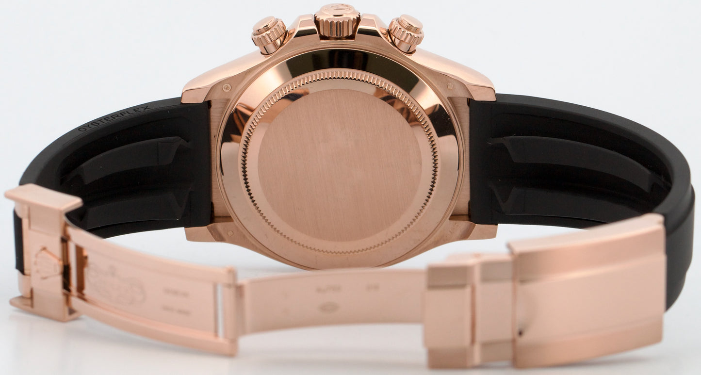 2023 PAPERS Rolex Daytona CHOCOLATE Brown 18K Rose Gold OYSTERFLEX 116515 LN BOX