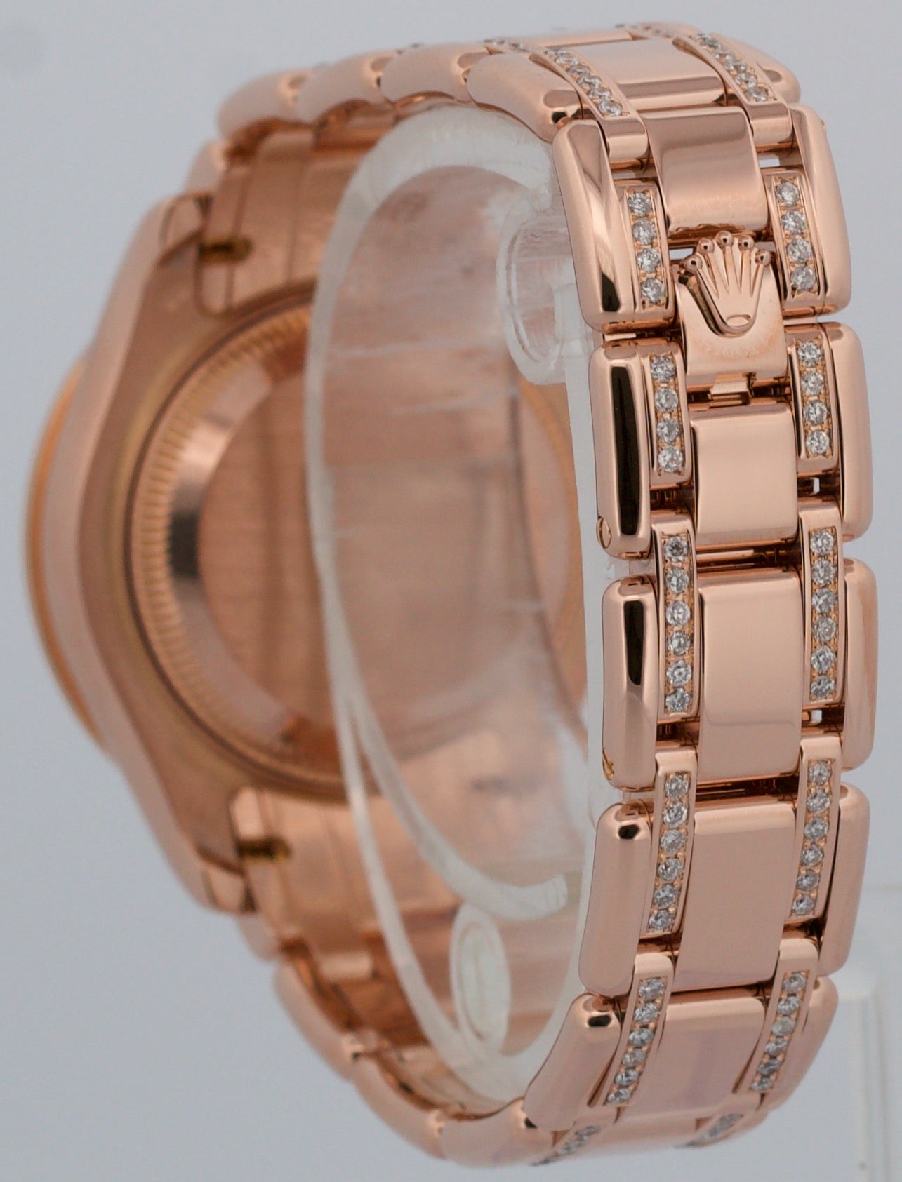 Ladies Rolex DateJust Pearlmaster 18k Rose Gold DIAMOND MOP 29mm 80315 Watch BOX