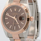 2025 PAPERS Rolex DateJust 41mm CHOCOLATE Brown OYSTER 18K Gold Steel 126331 BOX