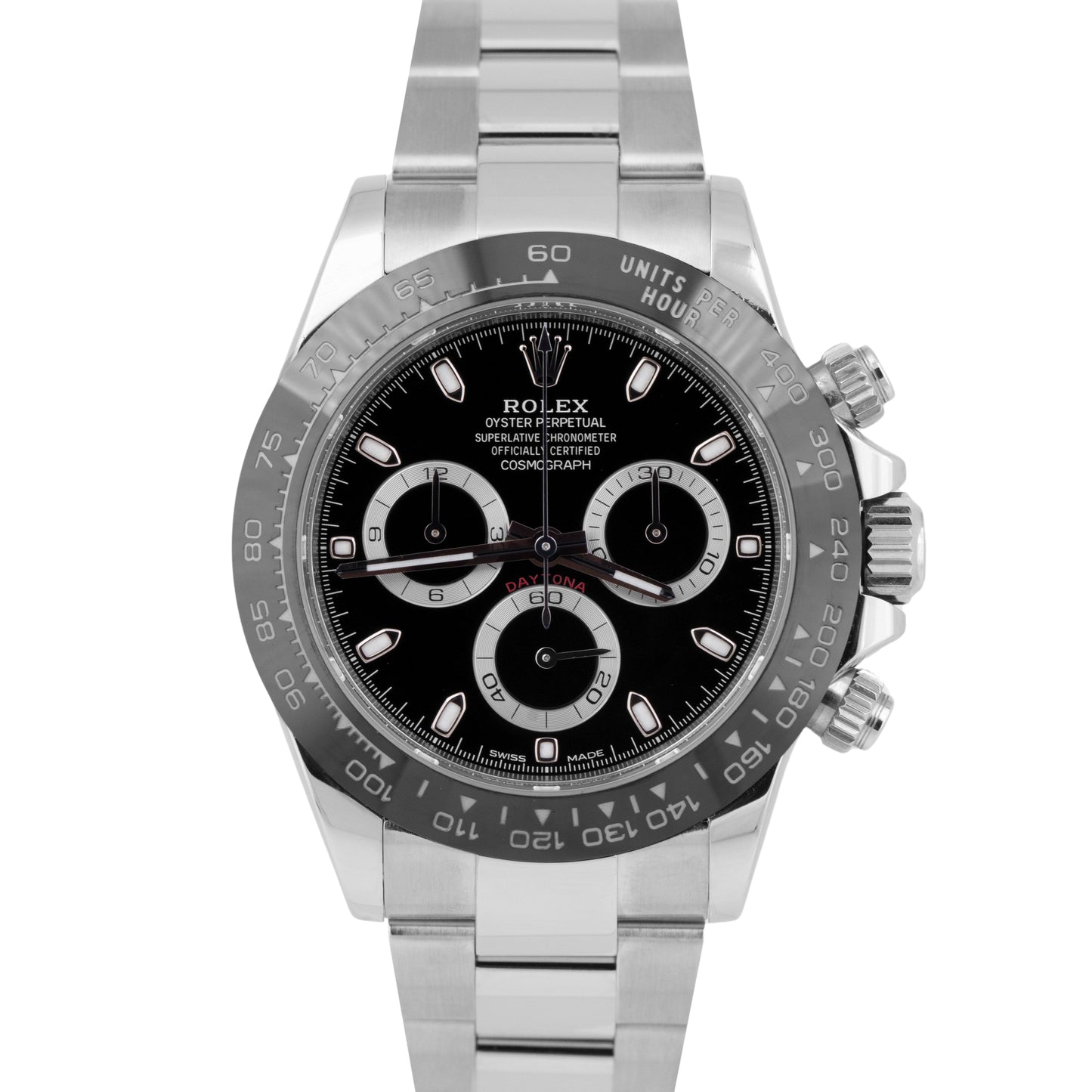 MINT Rolex Daytona Cosmograph Black Stainless Steel Ceramic 40mm Watch 116500 LN