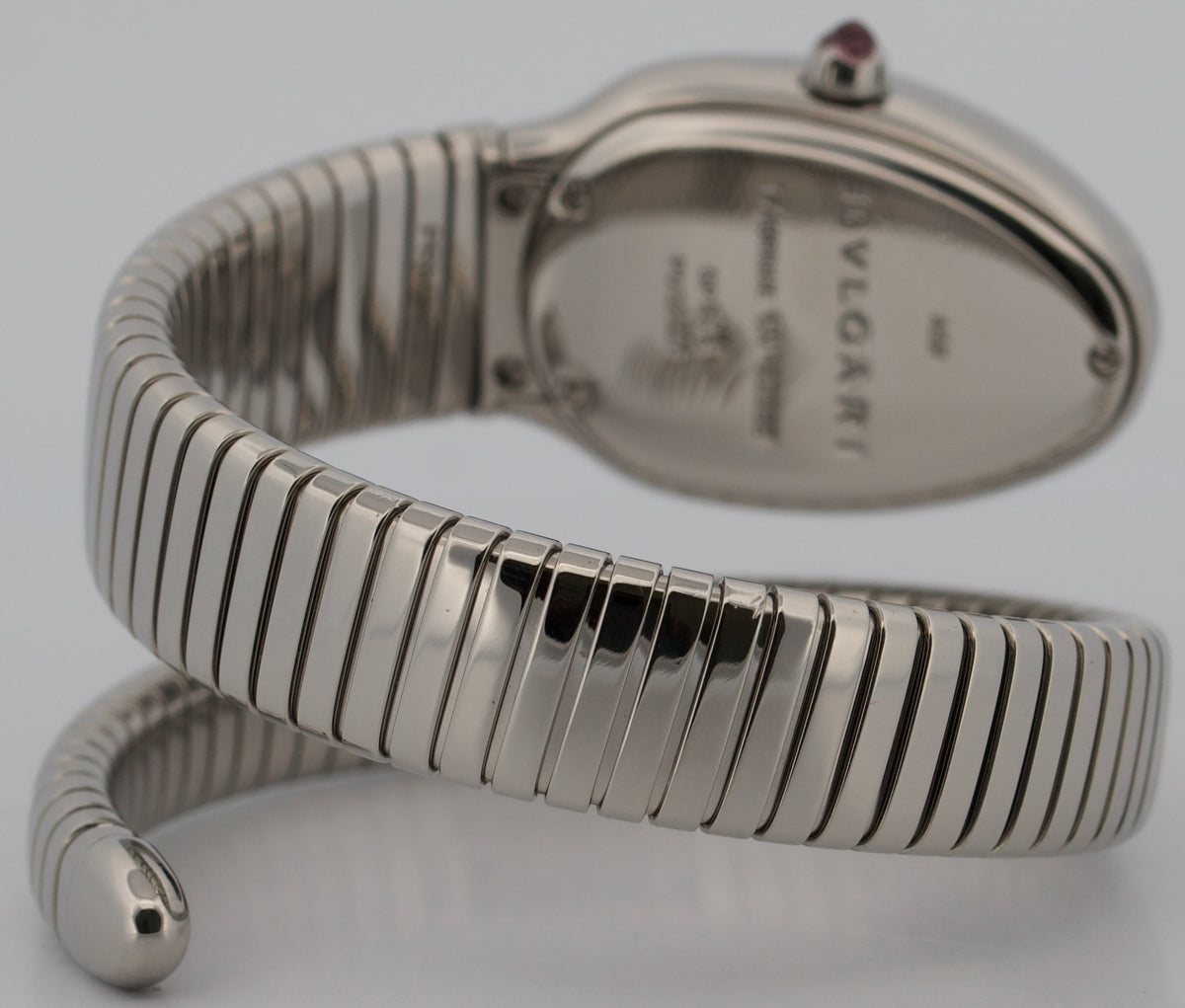 2020 BVLGARI Bulgari Serpenti Tubogas 101817 Silver 35mm Steel Pink Box Papers