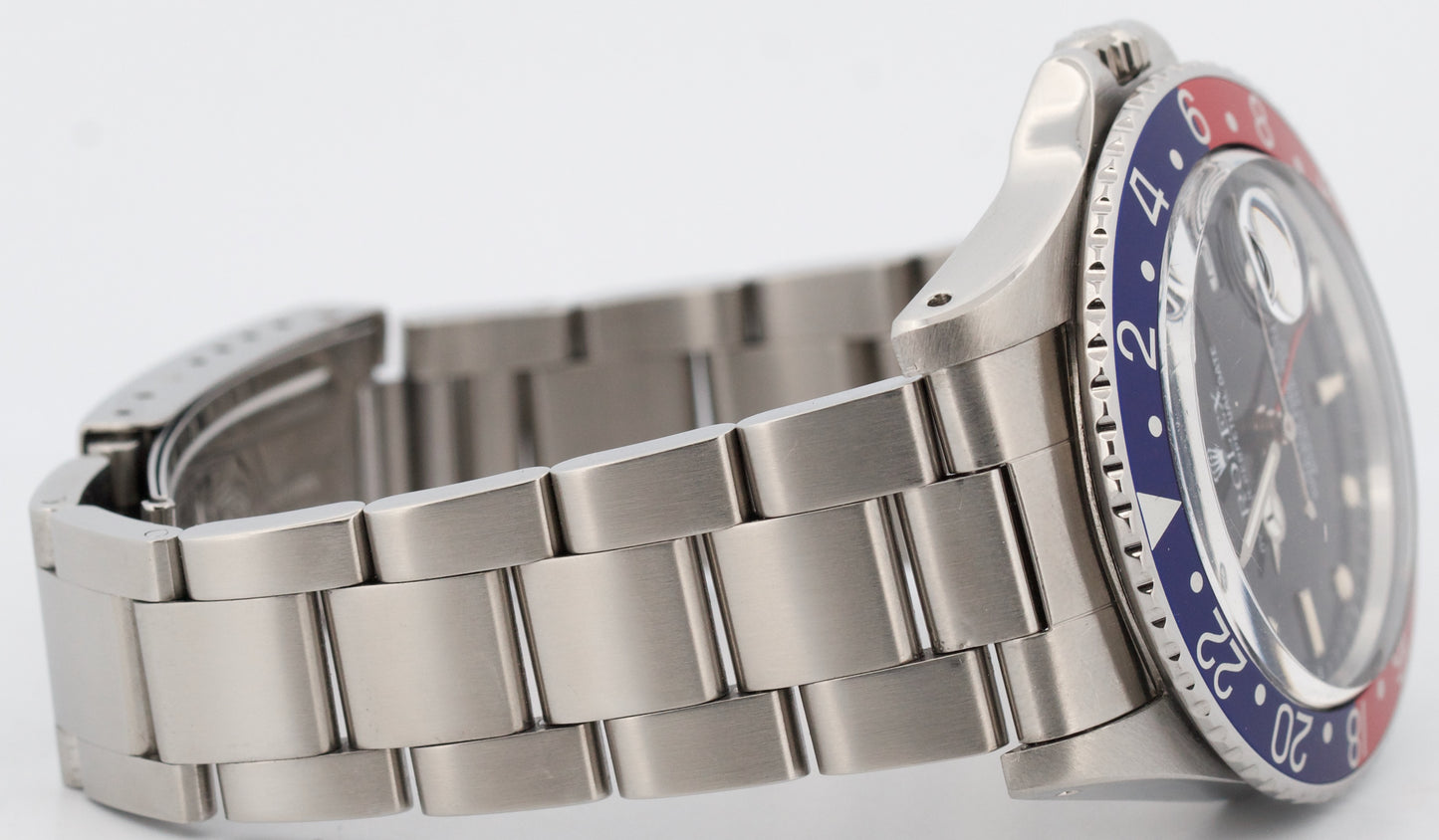 2018 RSC Rolex GMT-Master GLOSSY PATINA PEPSI Red Blue OYSTER 16750 Watch BOX