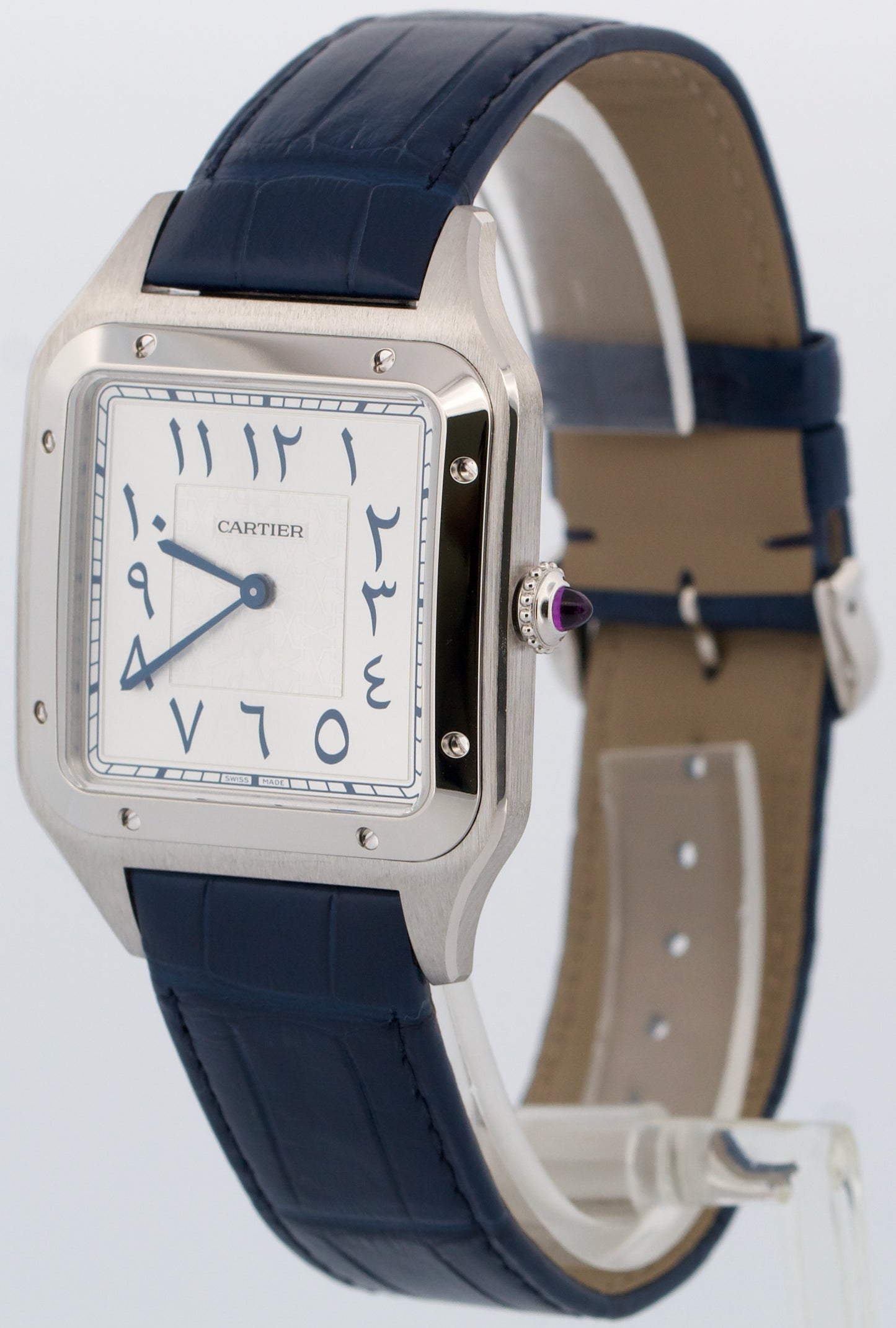 NEW 2024 PAPERS Cartier Santos Dumont 33.9mm PLATINUM ARABIC 4306A WGSA0086 BOX