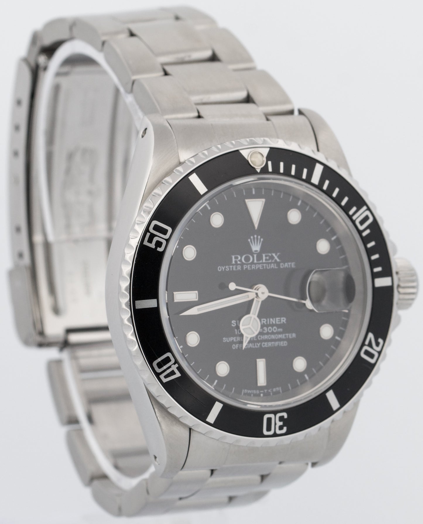 1996 Rolex Submariner Date BLACK Stainless Steel 40mm Oyster Dive 16610 Watch
