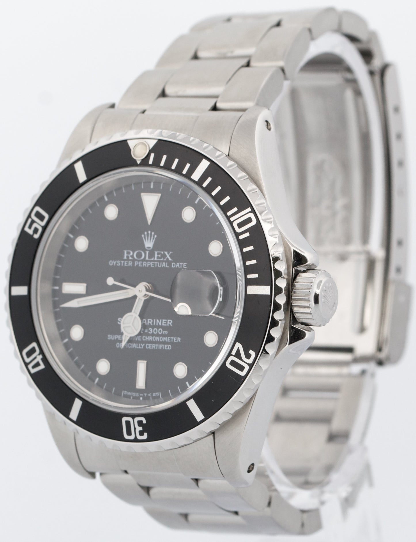 1996 Rolex Submariner Date BLACK Stainless Steel 40mm Oyster Dive 16610 Watch