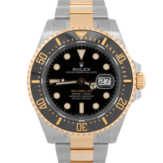 NEW 2022 PAPERS Rolex Sea-Dweller BLACK Two-Tone Gold 43mm 126603 Watch BOX