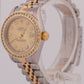PAPERS Rolex DateJust 26mm CHAMPAGNE DIAMOND 18K Gold Steel NO-HOLES 69173 BOX