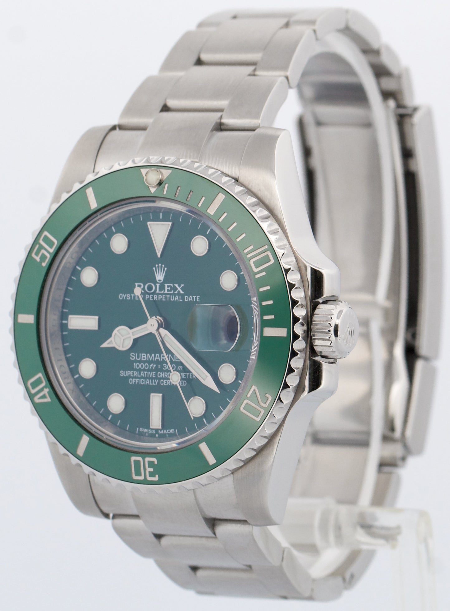 Rolex Submariner Date HULK Green 40mm Ceramic Stainless Steel 116610 LV Watch