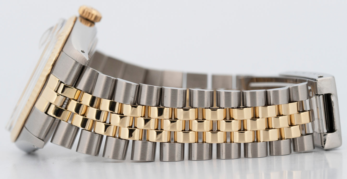 Rolex DateJust CHAMPAGNE Two-Tone 18K Yellow Gold Steel 36mm 16013 Watch