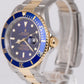 MINT PAPERS RSC Rolex Submariner Date 40mm Stainless 18K GOLD Blue 16613 BOX