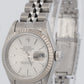 Rolex DateJust SILVER Stainless Steel 18K White Gold JUBILEE Fluted 79174 Watch