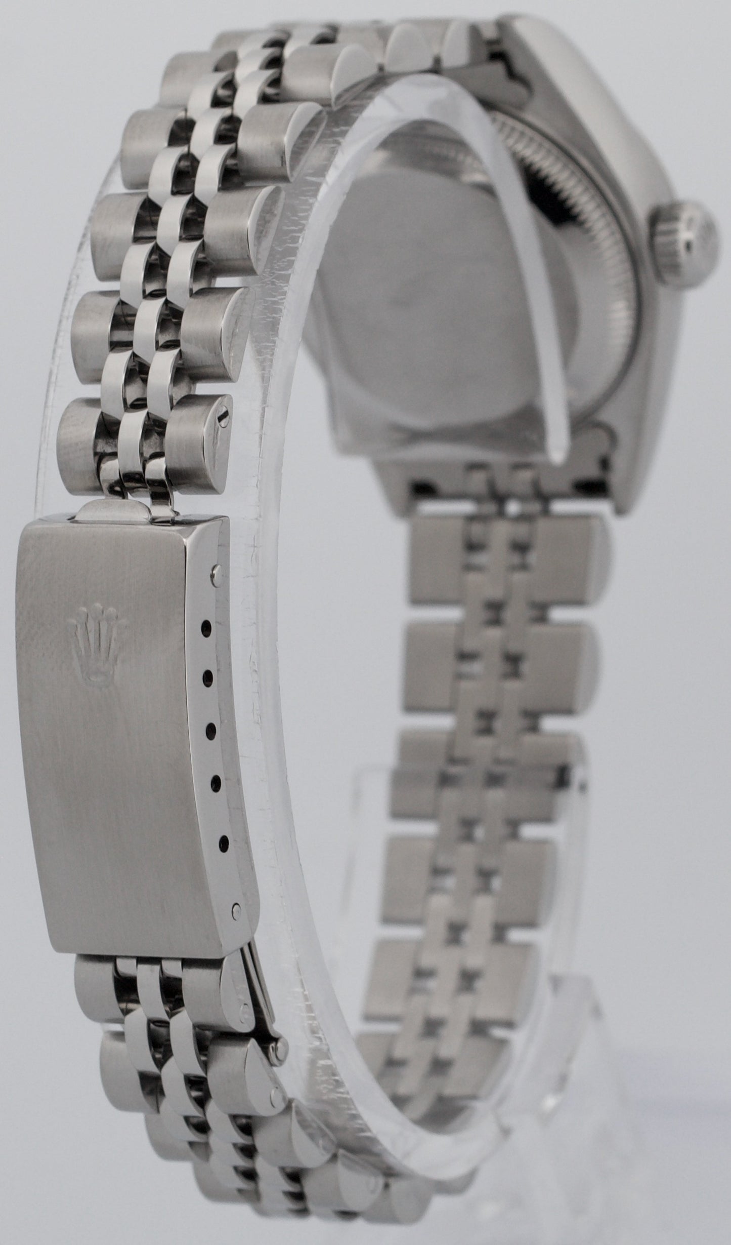 Rolex DateJust SILVER Stainless Steel 18K White Gold JUBILEE Fluted 79174 Watch