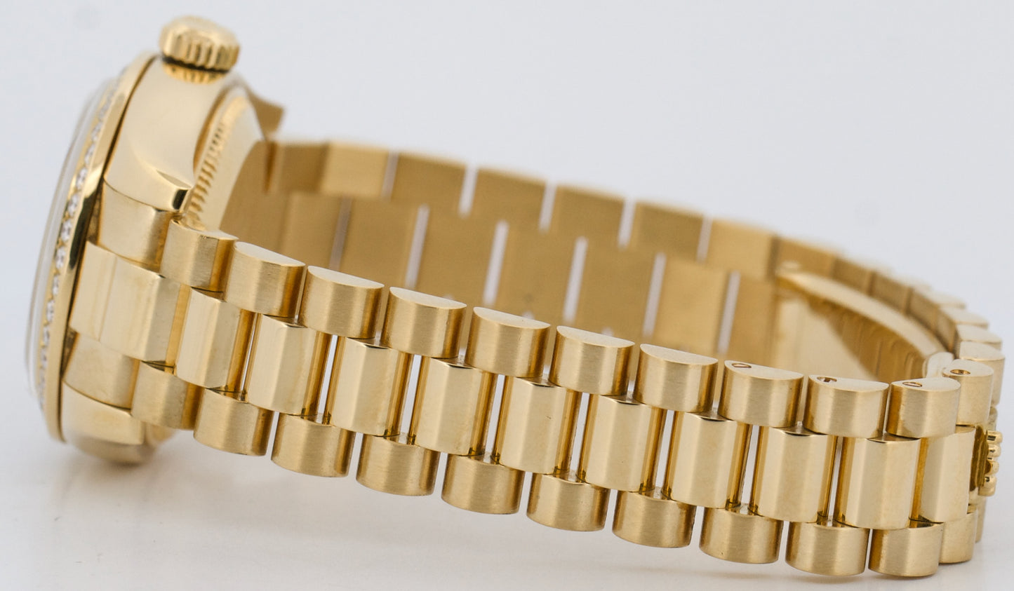 PAPERS Rolex DateJust President SILVER JUBILEE DIAMOND 26mm 18K Gold 179138 BOX