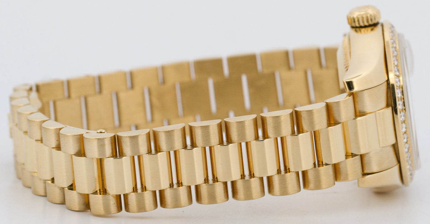 PAPERS Rolex DateJust President SILVER JUBILEE DIAMOND 26mm 18K Gold 179138 BOX