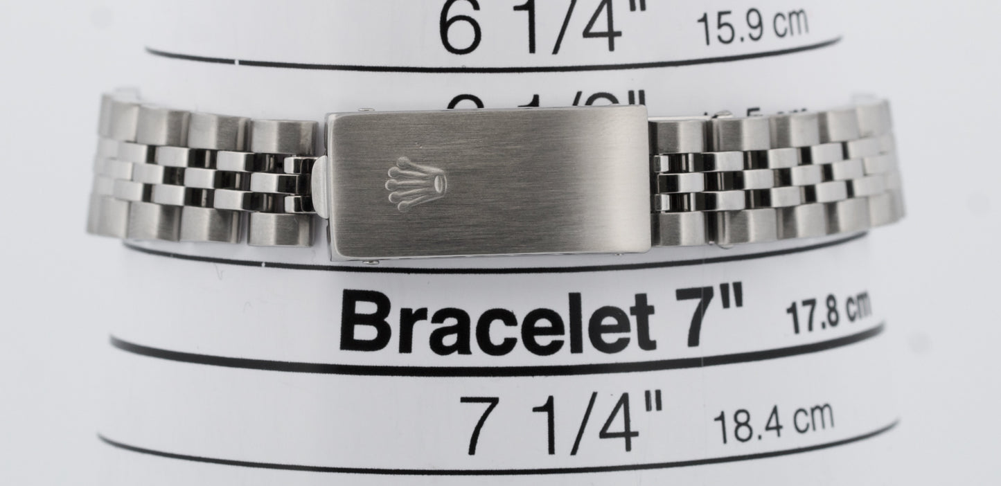 Rolex DateJust SILVER Stainless Steel 18K White Gold JUBILEE Fluted 79174 Watch