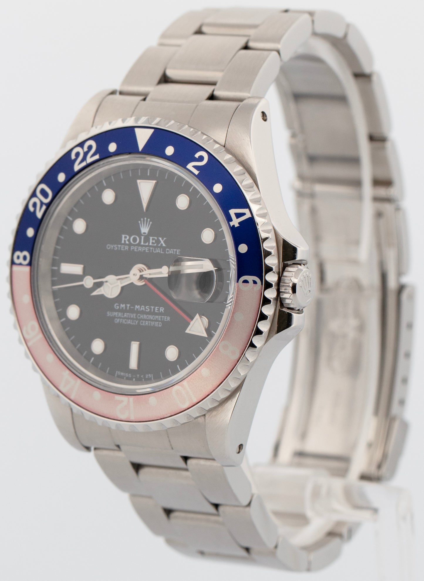 1996 Rolex GMT-Master FADED PEPSI Blue Red Stainless Steel 40mm Watch 16700