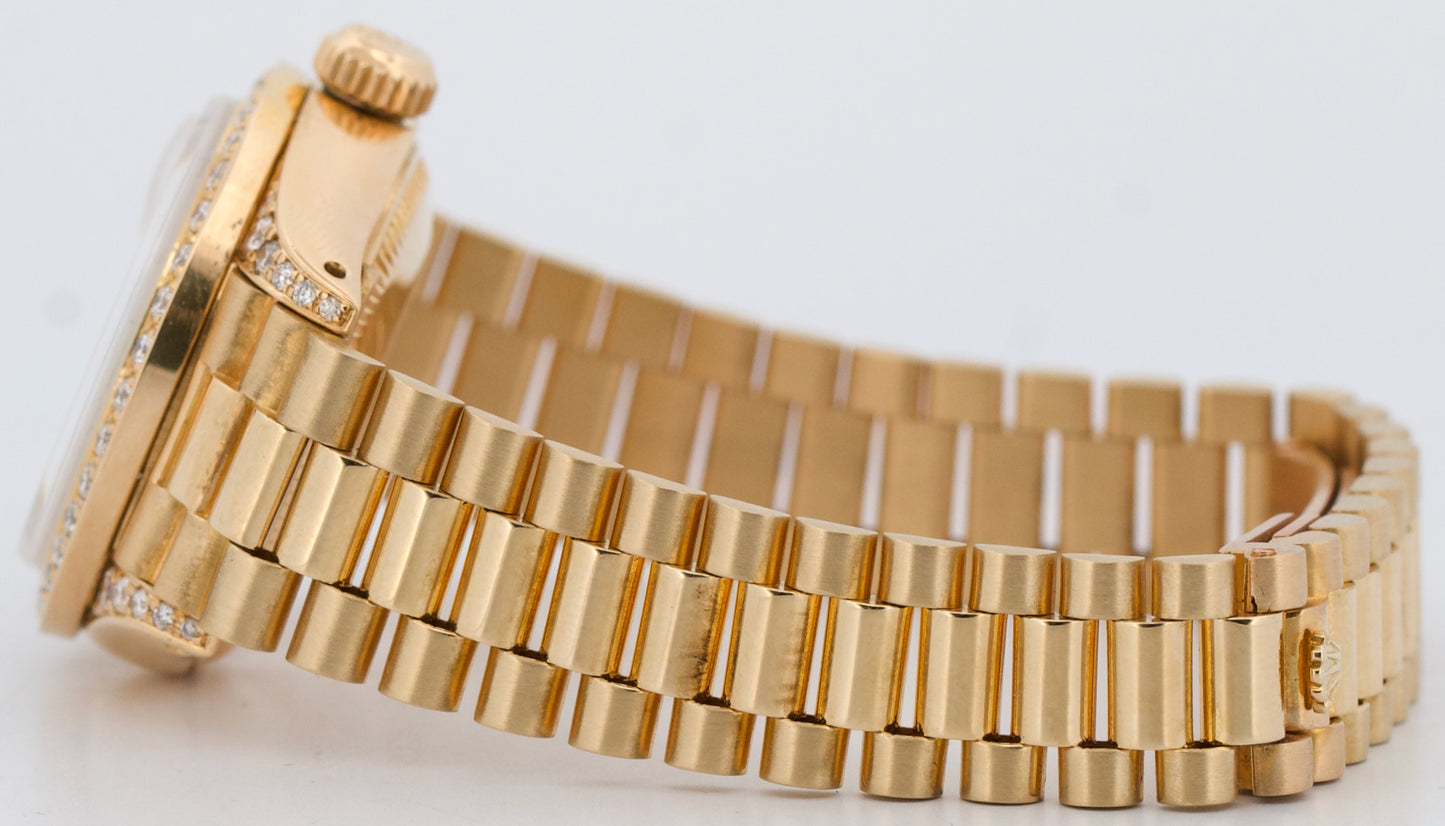 1979 Rolex DateJust President 26mm SILVER DIAMOND LUGS 18K Yellow Gold 69178