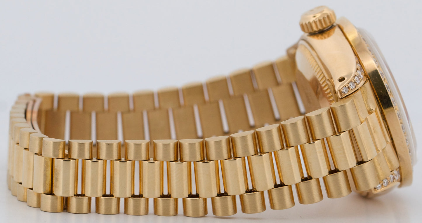 1979 Rolex DateJust President 26mm SILVER DIAMOND LUGS 18K Yellow Gold 69178