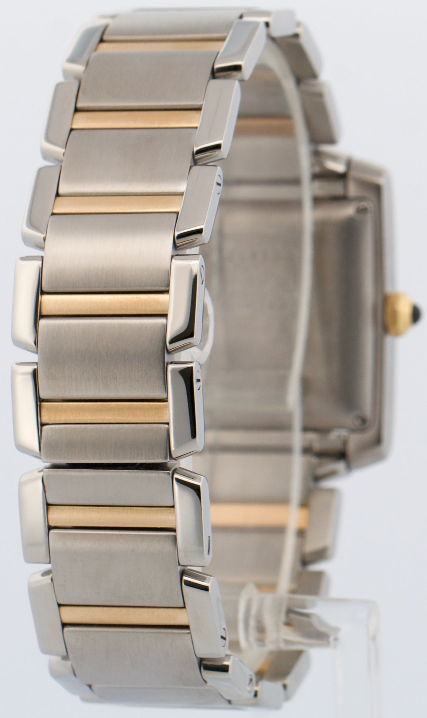 Ladies Cartier Tank Francaise Two-Tone 18K Gold Steel Guilloche 2302 W5100504