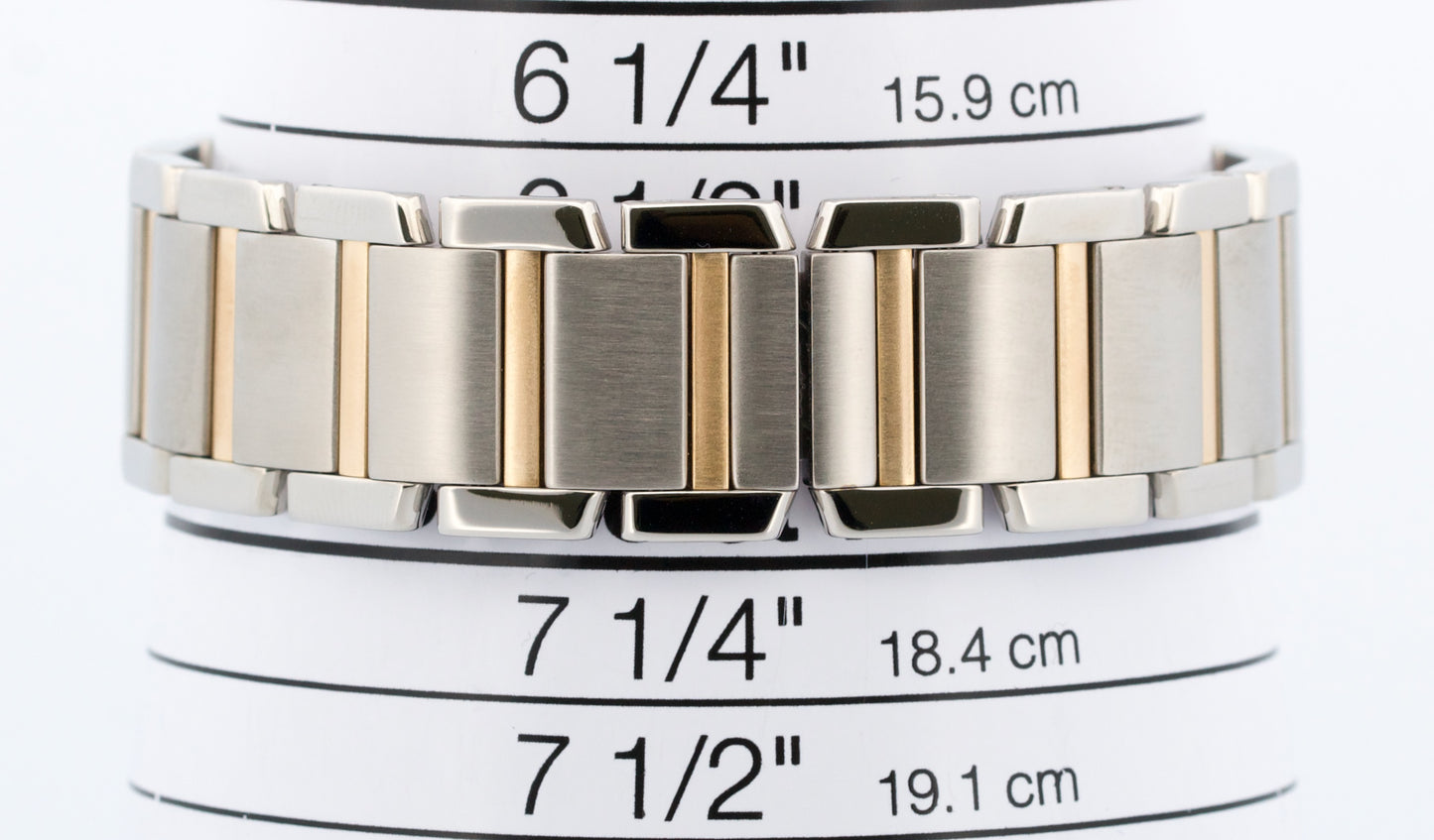 Ladies Cartier Tank Francaise Two-Tone 18K Gold Steel Guilloche 2302 W5100504
