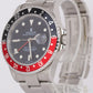 Rolex GMT-Master II 40mm COKE Black Red NO-HOLES Steel STICK DIAL 16710 Watch